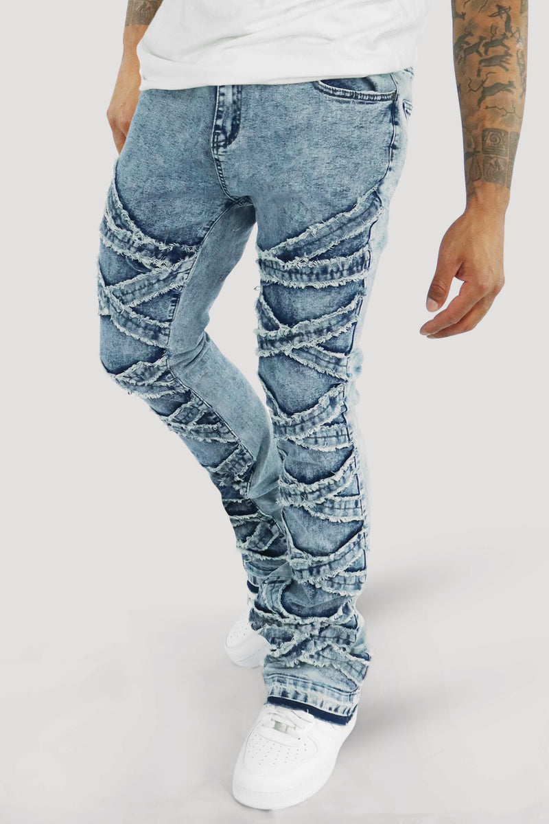 X'D Out Super Stacked Denim (Blue Acid Wash)