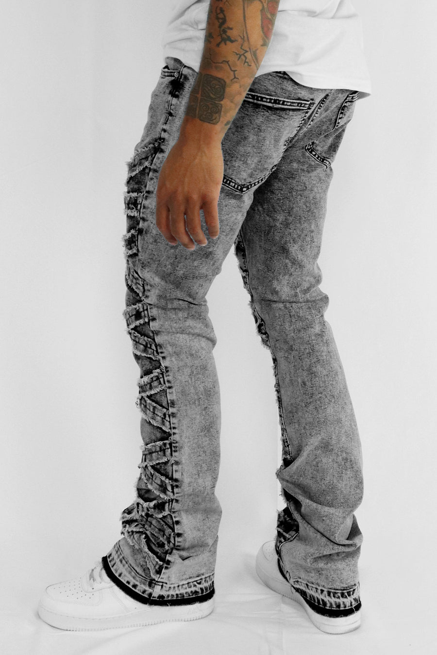 X'D Out Super Stacked Denim (Grey Wash) – Zamage