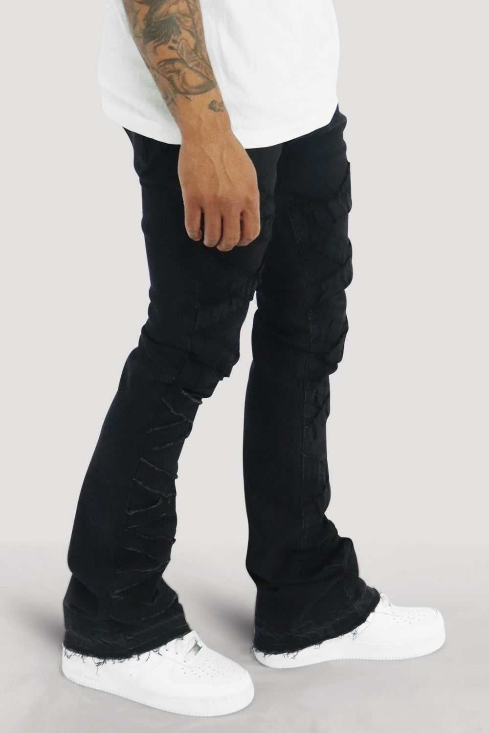 X'D Out Super Stacked Denim (Black Wash) - Zamage