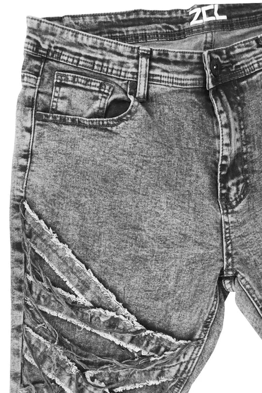 X'D Out Super Stacked Denim (Grey Wash) - Zamage