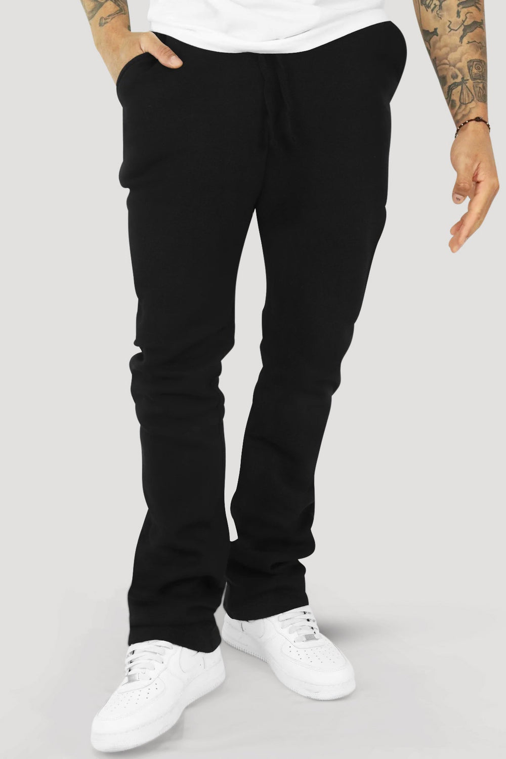ZCL Elite Fleece Stacked Pant (Black) - Zamage