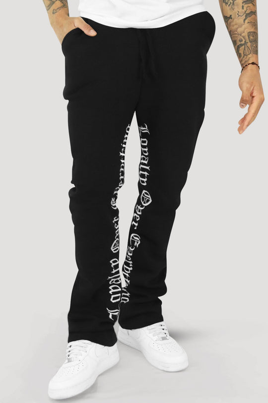 ZCL Loyalty Fleece Stacked Pant (Black) - Zamage