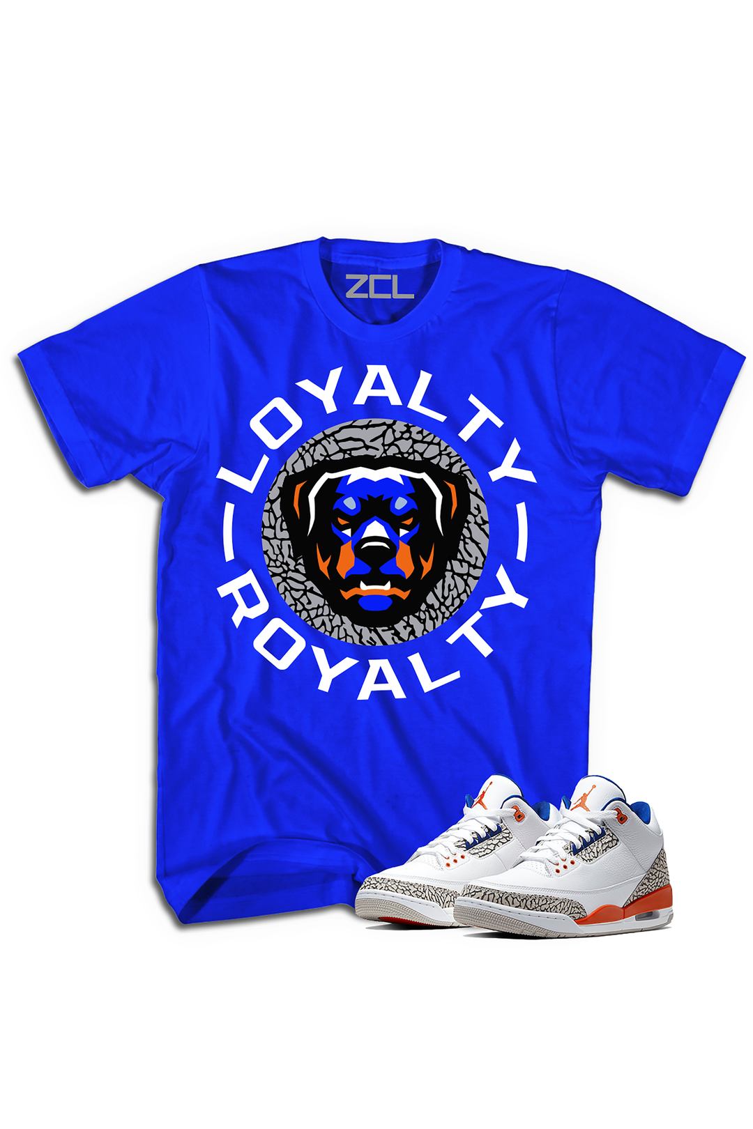 ZCL Loyalty-Royalty Jordan "Knicks Rival 3"HookUp  Tee Blue - Zamage