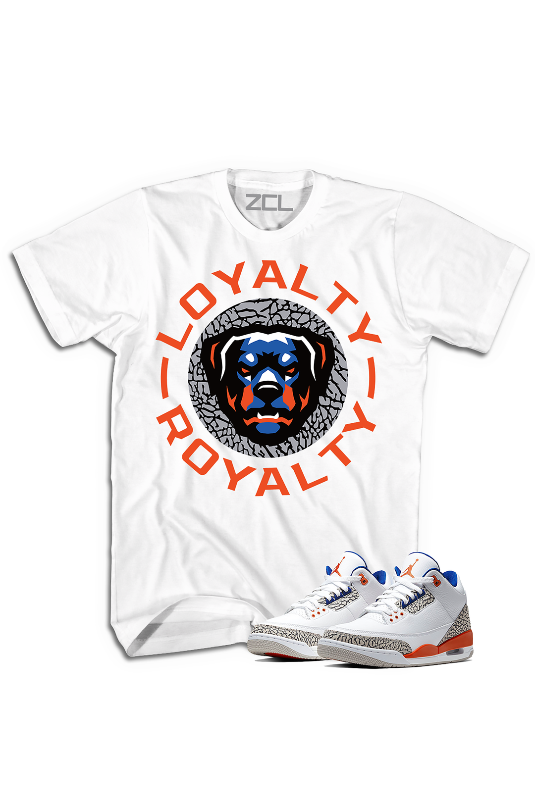 ZCL Loyalty-Royalty Jordan "Knicks Rival 3"HookUp  Tee White - Zamage
