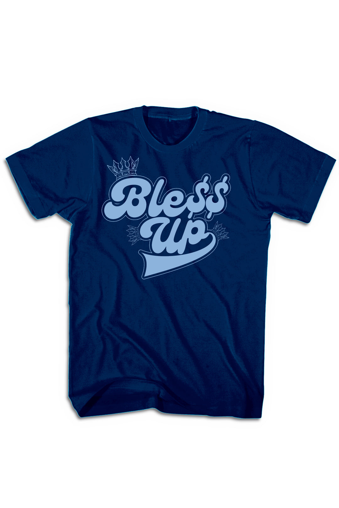 Bless Up Crowns Tee (Blue Logo) - Zamage