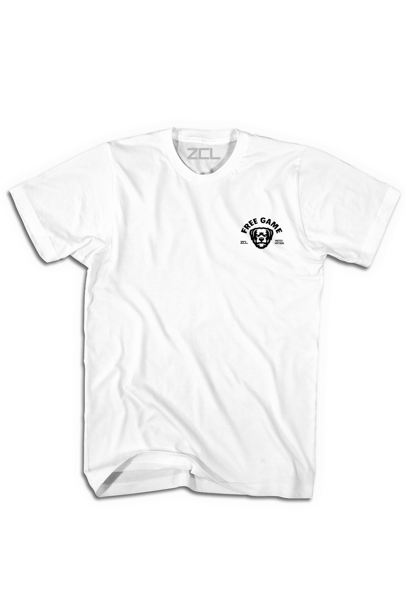 Embroidered ZCL Free Game Logo Tee White - Zamage