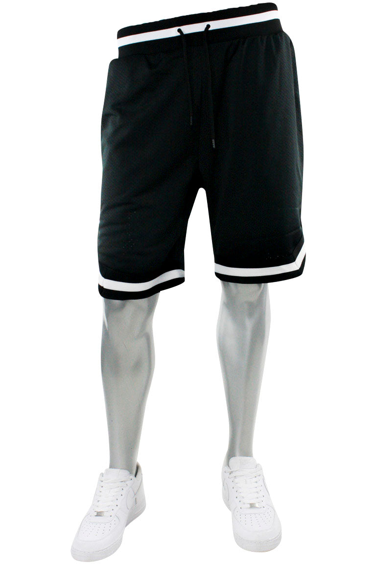 Basic Solid Mesh Shorts Black - White (100-920) - Zamage