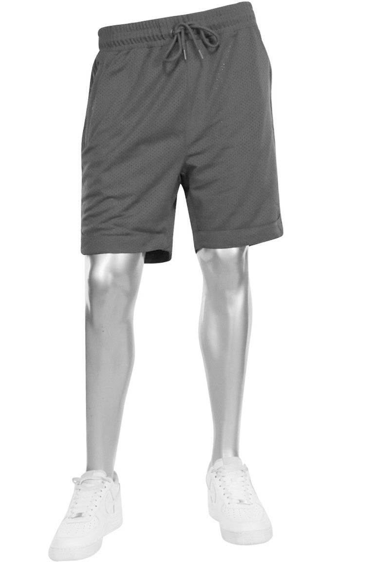 Zip Pocket Mesh Shorts (Grey) - Zamage
