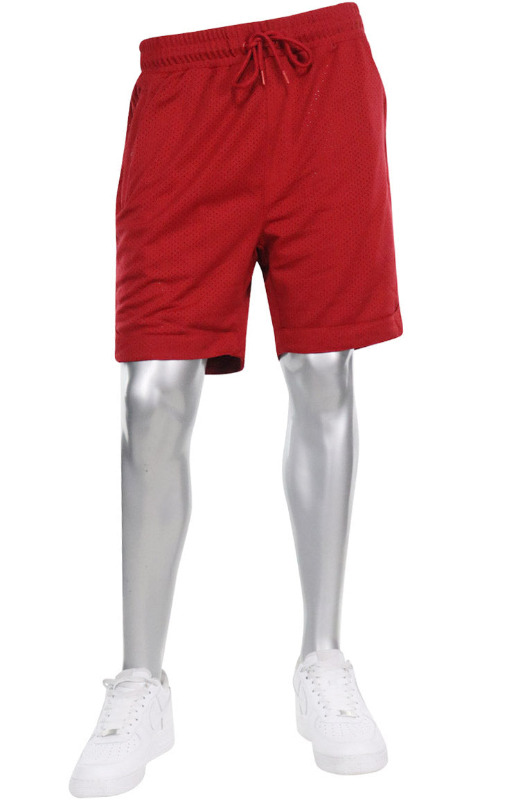 Zip Pocket Mesh Shorts (Red) - Zamage