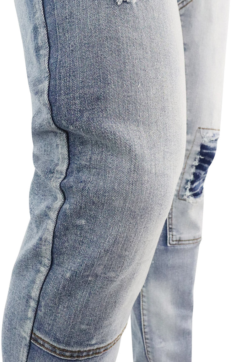Pieced Ripped Denim (Blue Wash) - Zamage