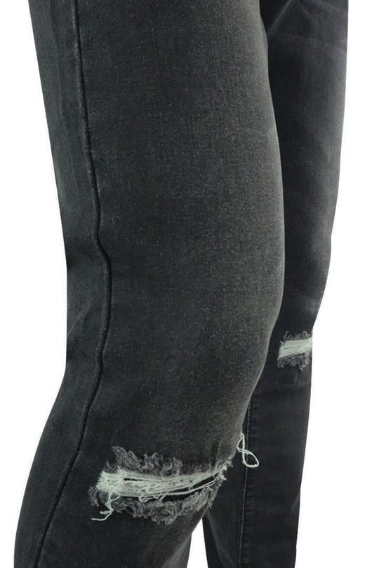 Ripped & Repaired Denim (Black) - Zamage