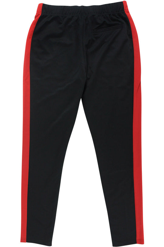 Premium Side Stripe Zip Pocket Track Pants Black - Red (ZCM4418Z) - Zamage