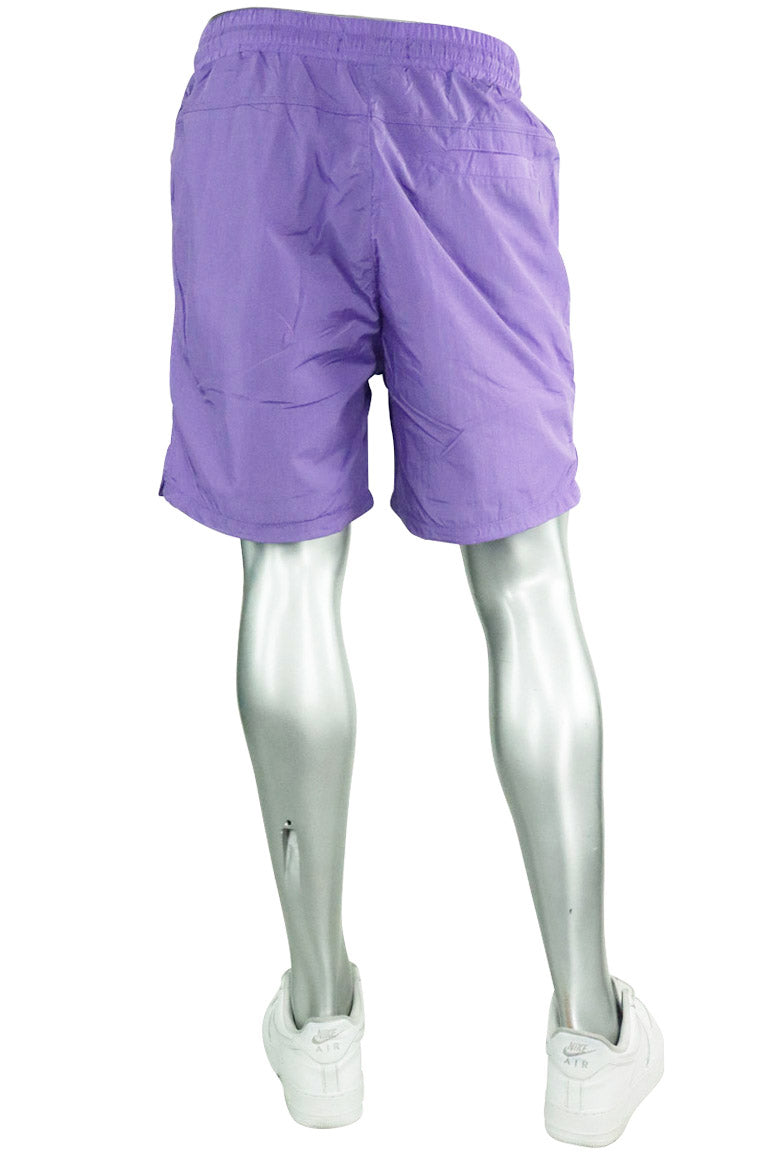 Crinkled Nylon Neon Shorts (Lavender) - Zamage