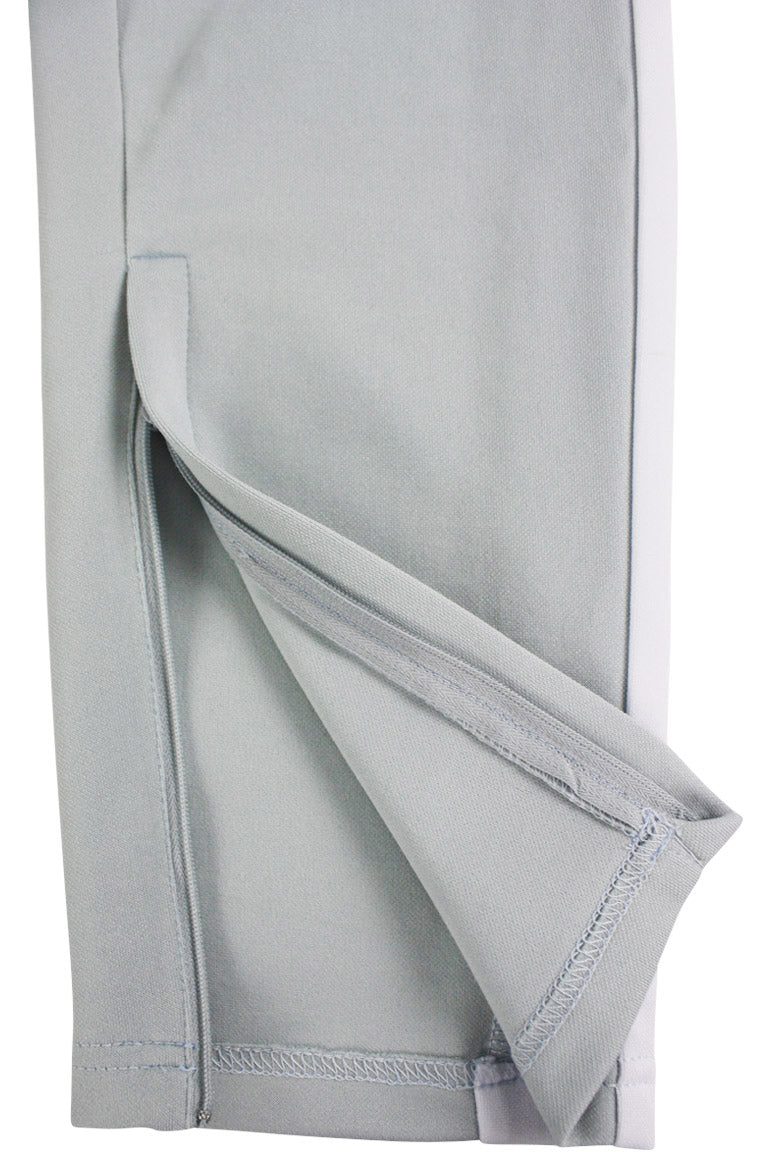Premium Side Stripe Zip Pocket Track Pants Grey - White (ZCM4418Z) - Zamage