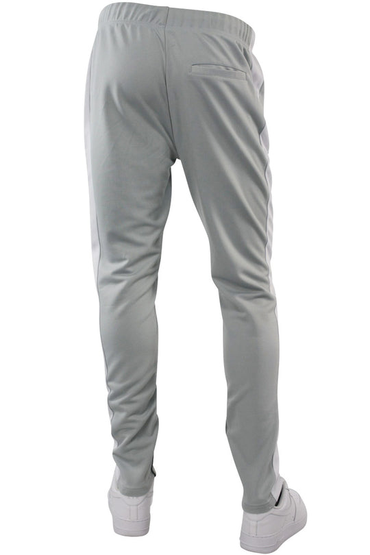 Premium Side Stripe Zip Pocket Track Pants Grey - White (ZCM4418Z) - Zamage