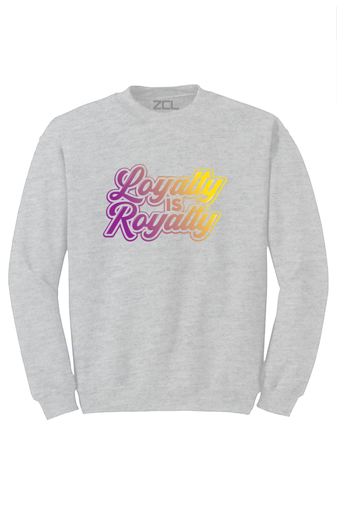 Loyalty Is Royalty Crewneck Sweatshirt (Purple - Yellow Logo) - Zamage
