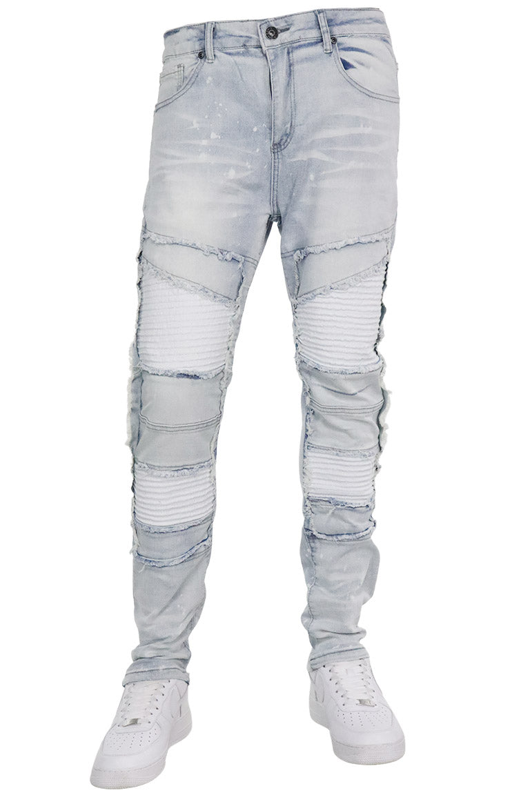 Ribbed Backin Denim (Blue Wash) - Zamage