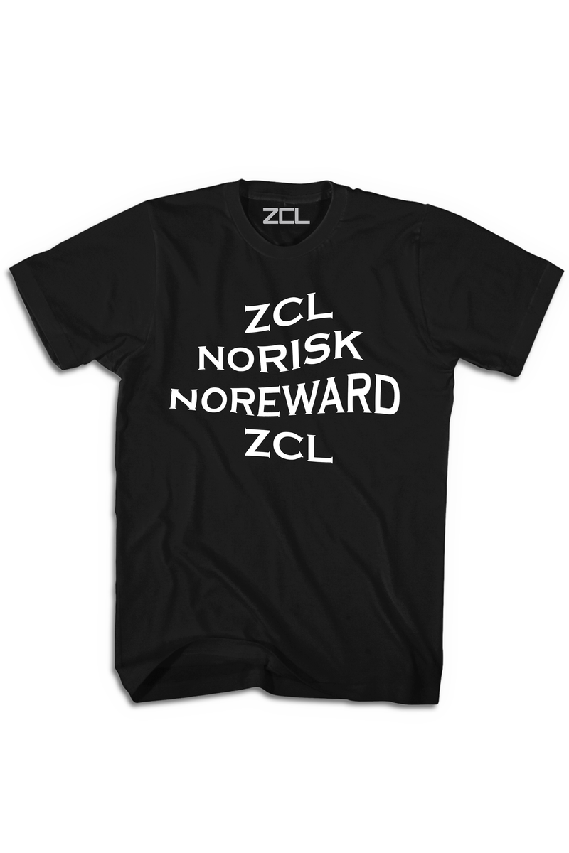 ZCL Stacked No Risk No Reward Tee Black - Zamage