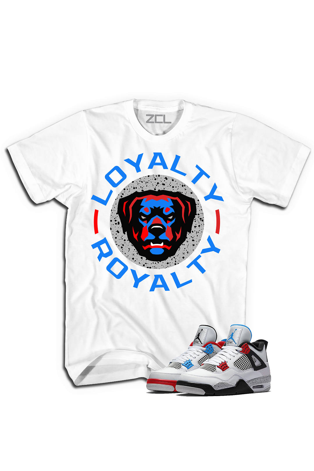 ZCL Loyalty-Royalty  “What The” Jordan 4 HookUp  Tee White - Zamage