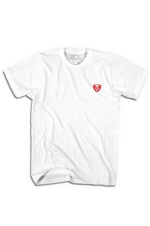 Embroidered ZCL Logo Tee White - Red - Zamage