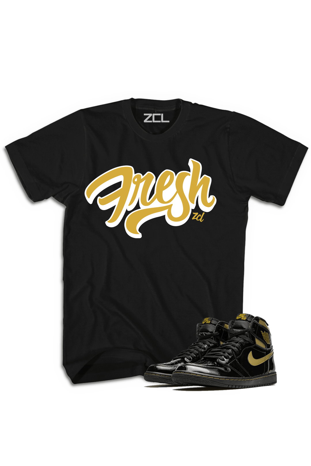 Air Jordan 1 High OG "Fresh" Tee (Metallic Gold) - Zamage