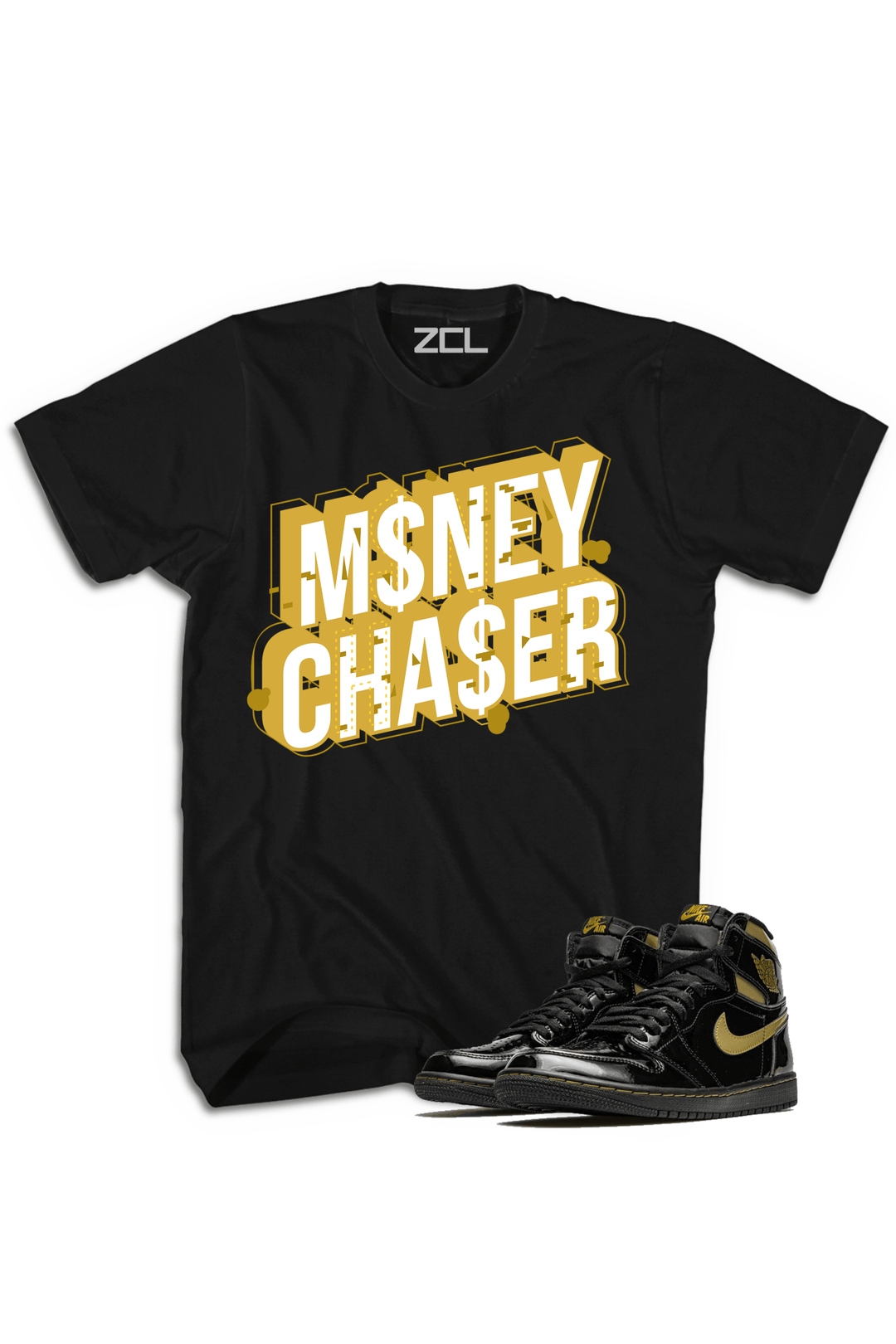 Air Jordan 1 High OG "Money Chaser" Tee (Metallic Gold) - Zamage