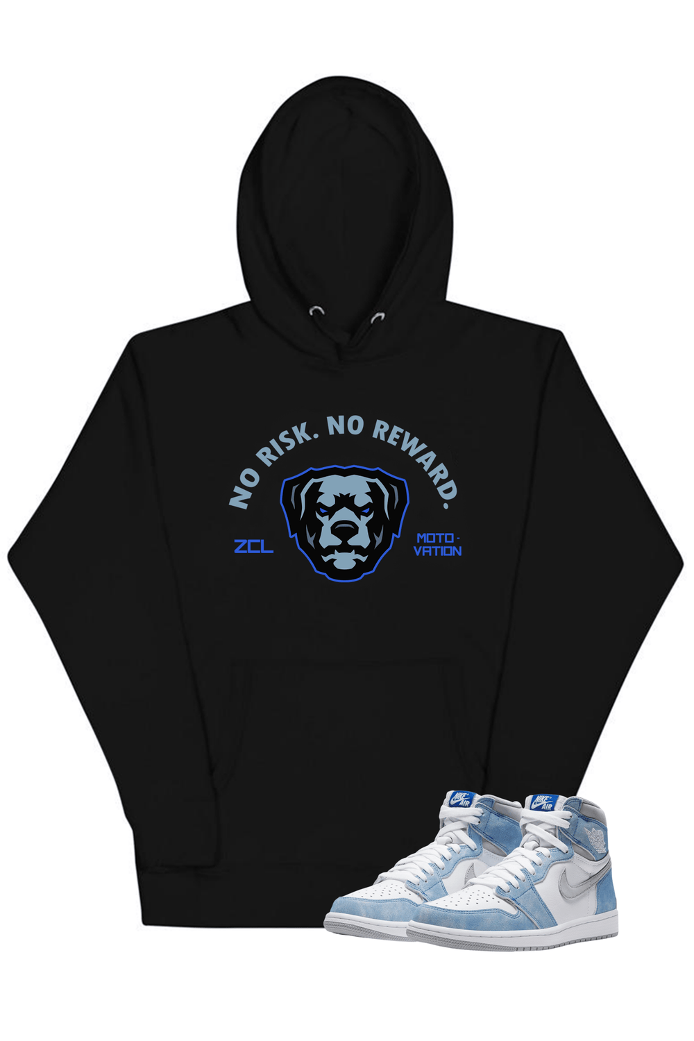 Air Jordan 1 High OG "No Risk No Reward" Hoodie (Hyper Royal) - Zamage