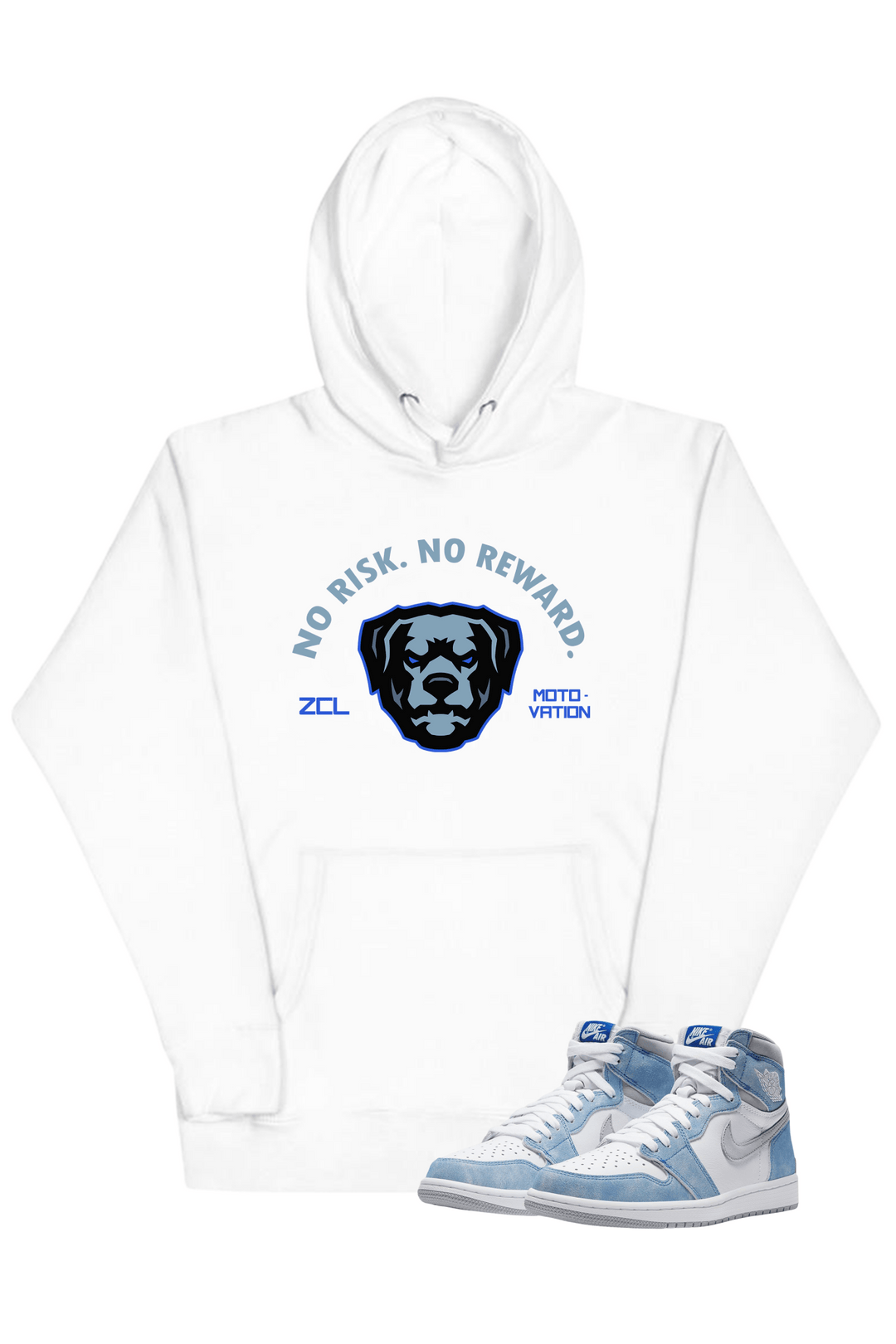 Air Jordan 1 High OG "No Risk No Reward" Hoodie (Hyper Royal) - Zamage
