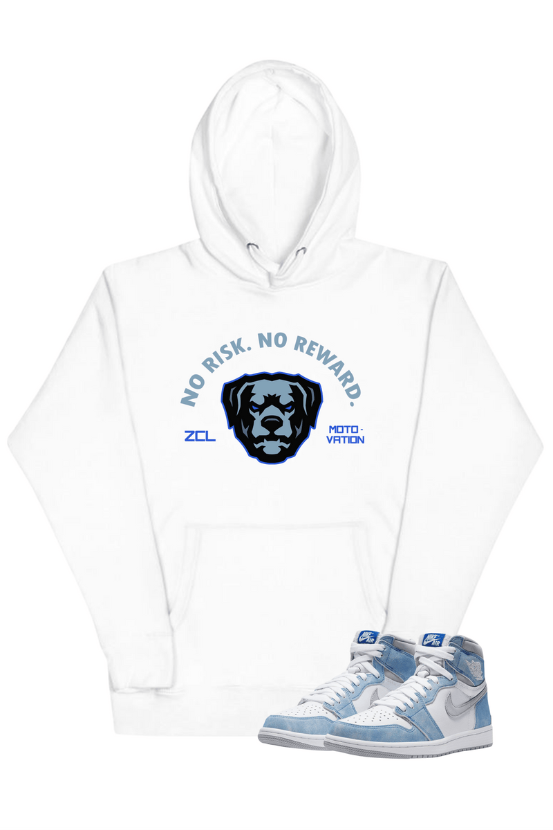 Air Jordan 1 High OG "No Risk No Reward" Hoodie (Hyper Royal) - Zamage