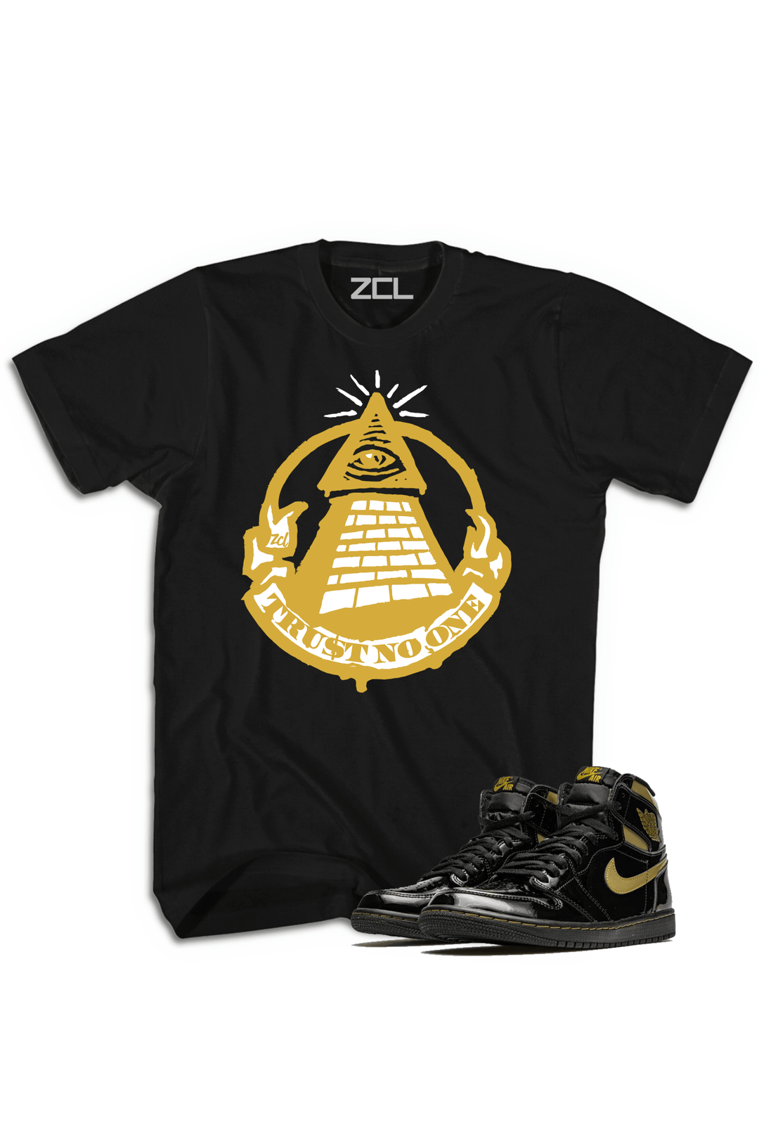 Air Jordan 1 High OG "Trust No One" Tee (Metallic Gold) - Zamage