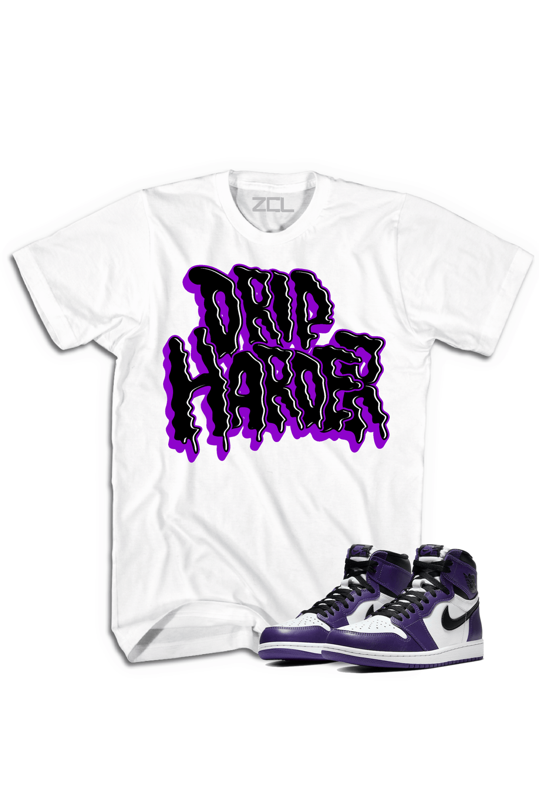 Air Jordan 1 Retro High OG "Drip Harder" Tee (Court Purple) - Zamage