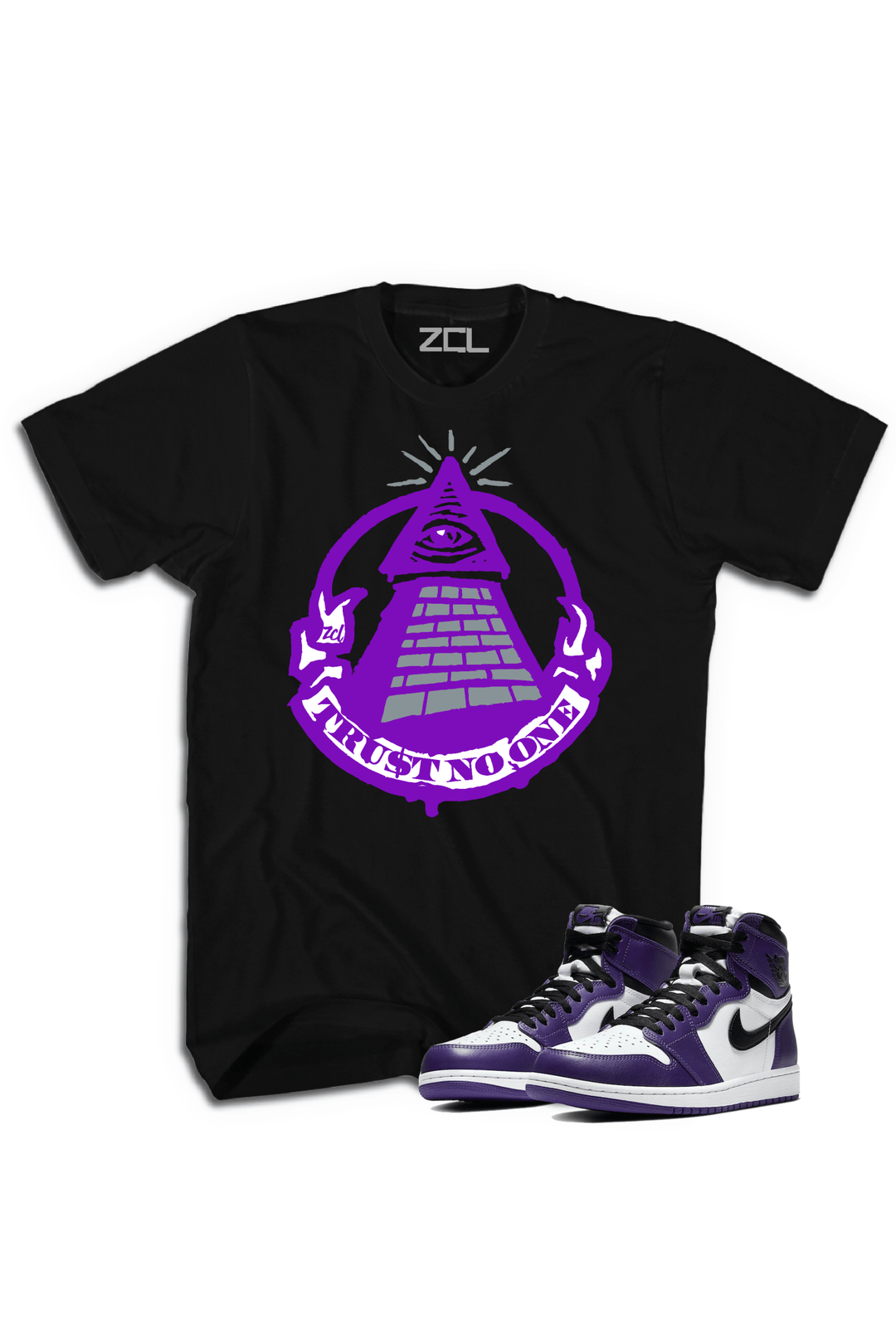 Air Jordan 1 Retro High OG "Trust No One" Tee (Court Purple) - Zamage