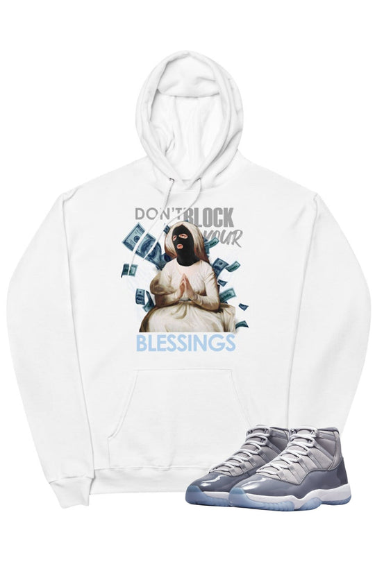 Air Jordan 11 "Don't Block Your Blessings" Hoodie Cool Grey - Zamage