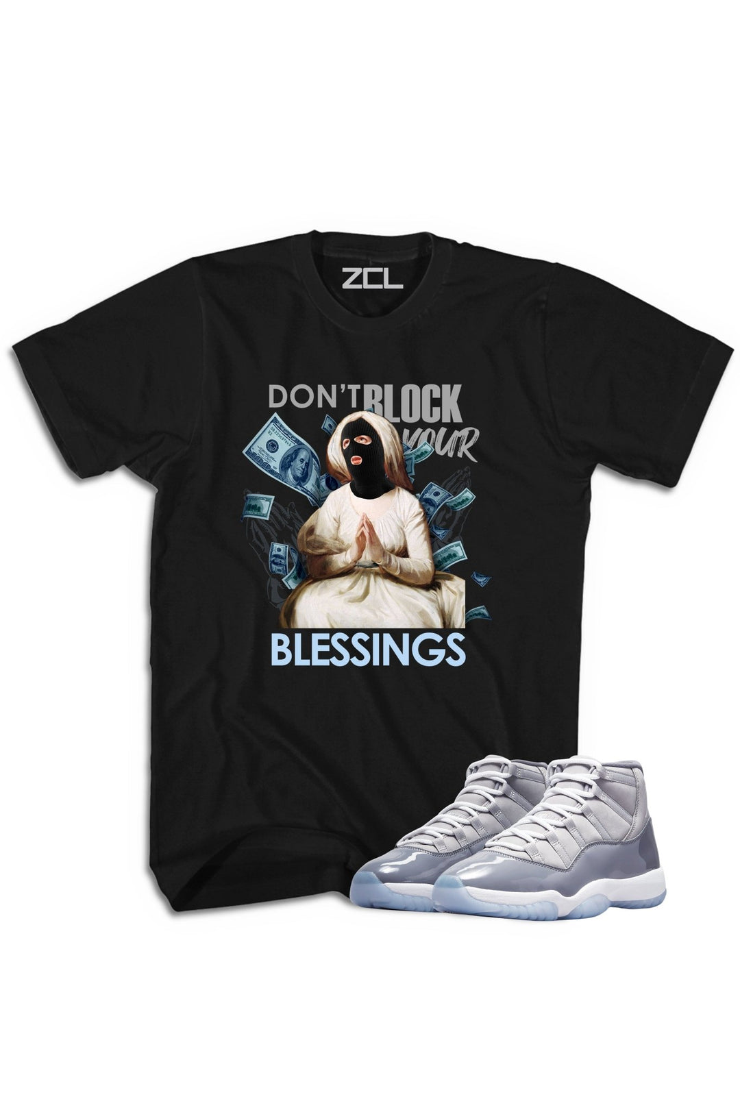 Air Jordan 11 "Don't Block Your Blessings" Tee Cool Grey - Zamage