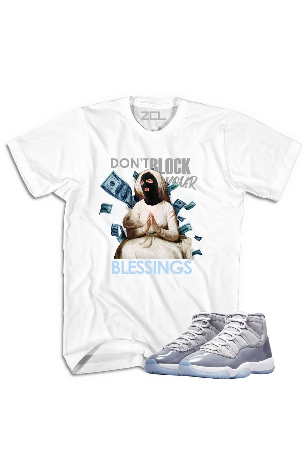 Air Jordan 11 "Don't Block Your Blessings" Tee Cool Grey - Zamage