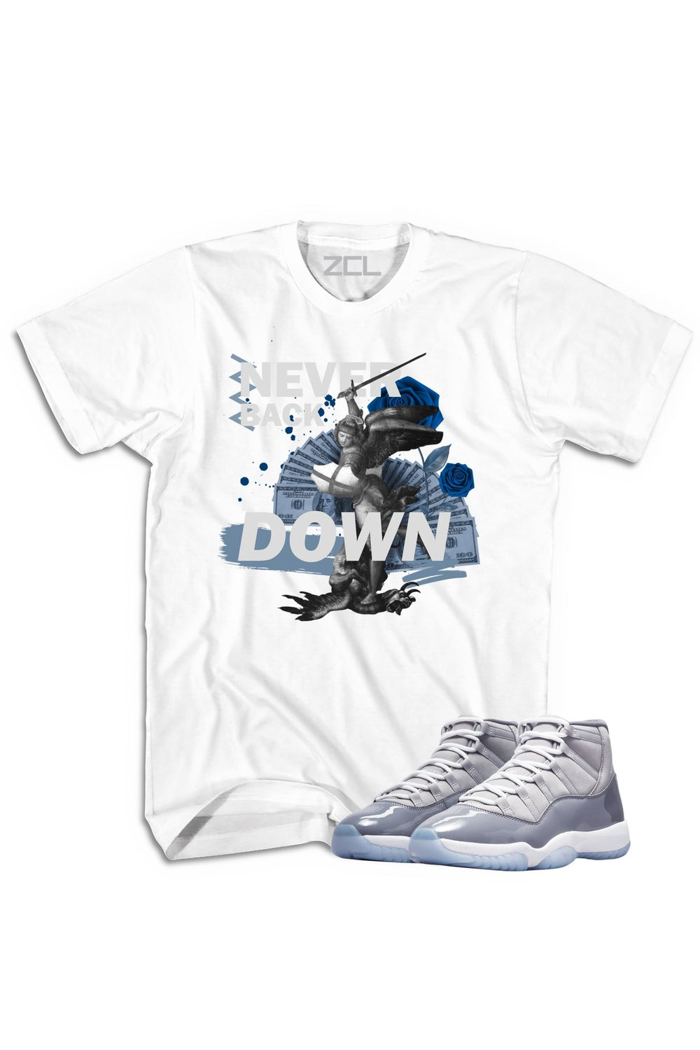 Air Jordan 11 "Never Back Down" Tee Cool Grey - Zamage