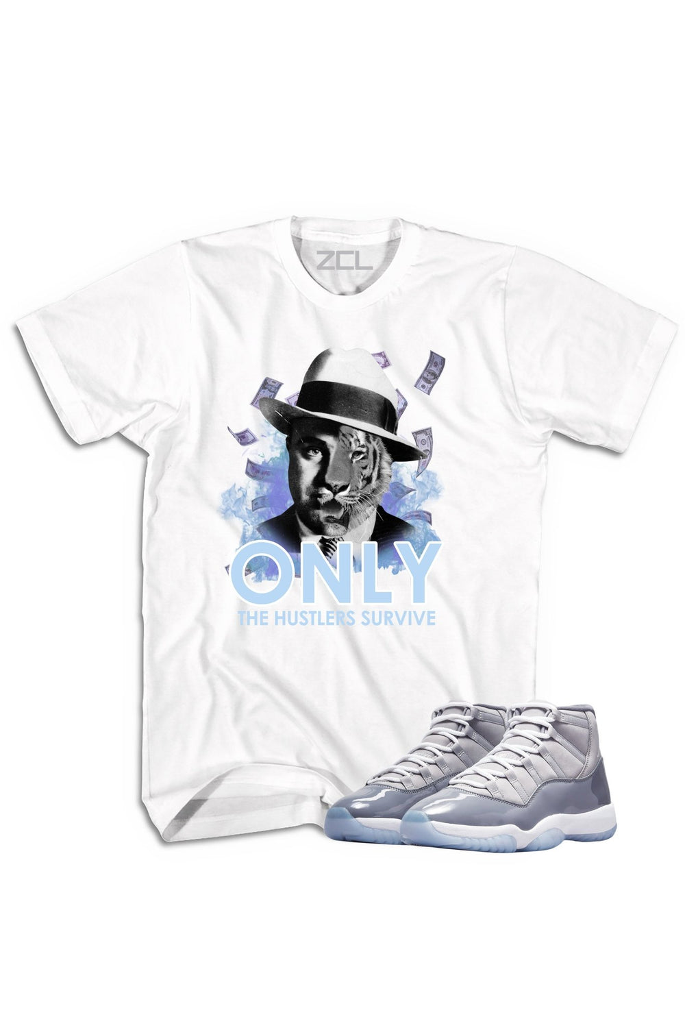 Air Jordan 11 "Only Hustlers Survive" Tee Cool Grey - Zamage