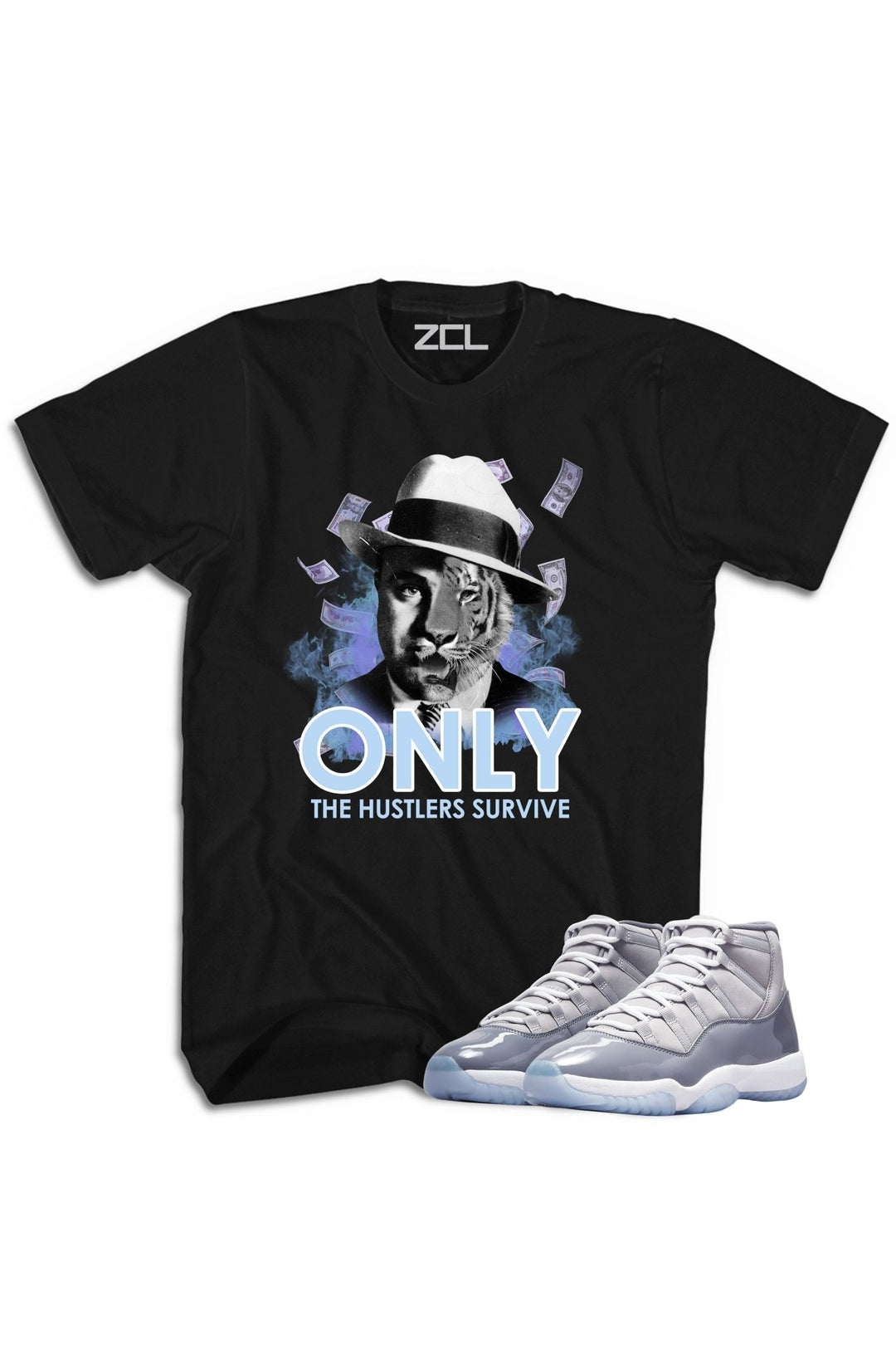 Air Jordan 11 "Only Hustlers Survive" Tee Cool Grey - Zamage
