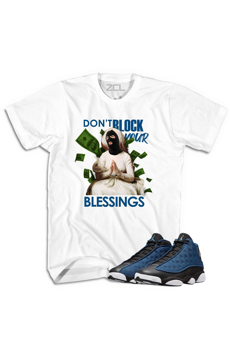 Air Jordan 13 "Don't Block Your Blessings" Tee Brave Blue - Zamage