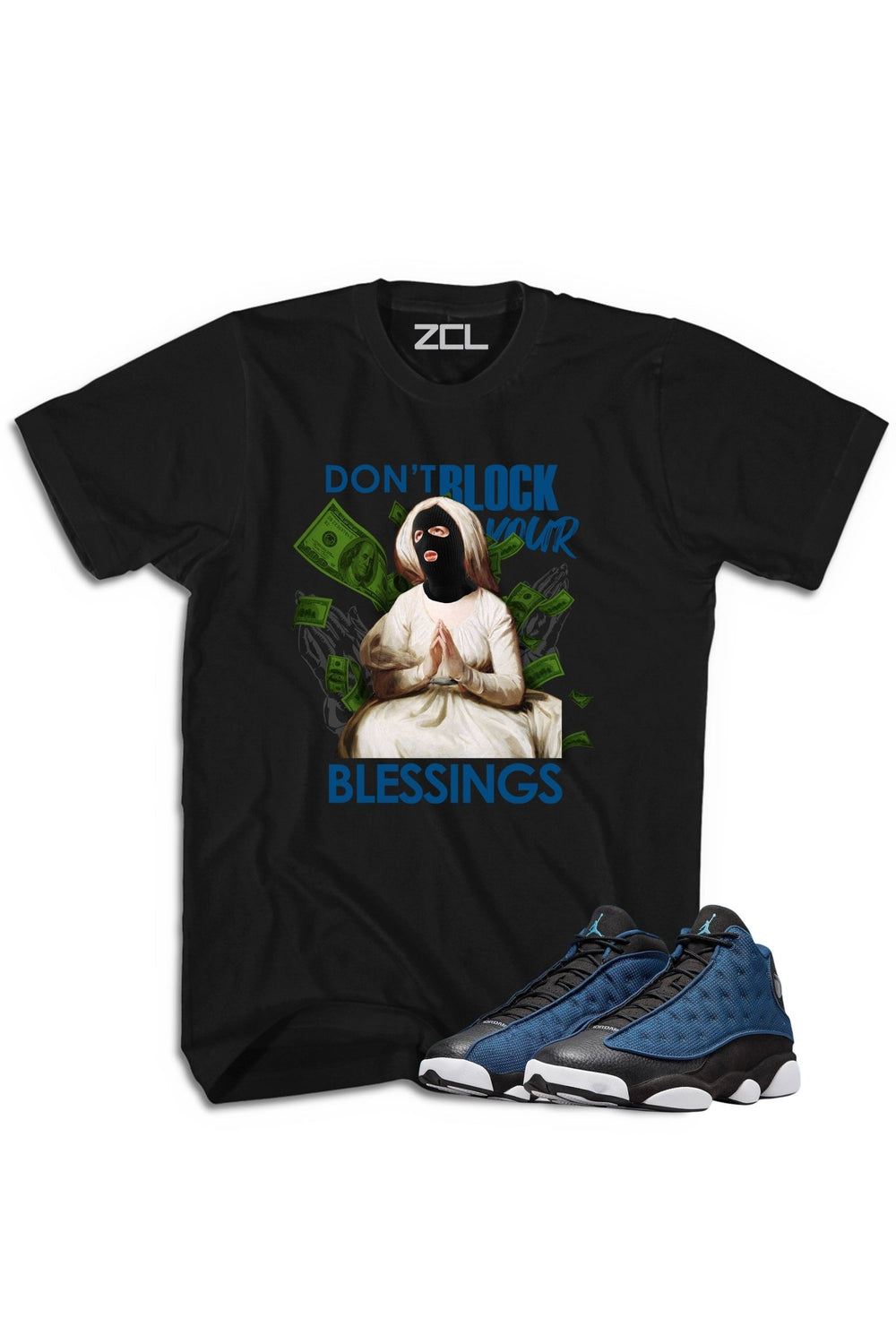 Air Jordan 13 "Don't Block Your Blessings" Tee Brave Blue - Zamage