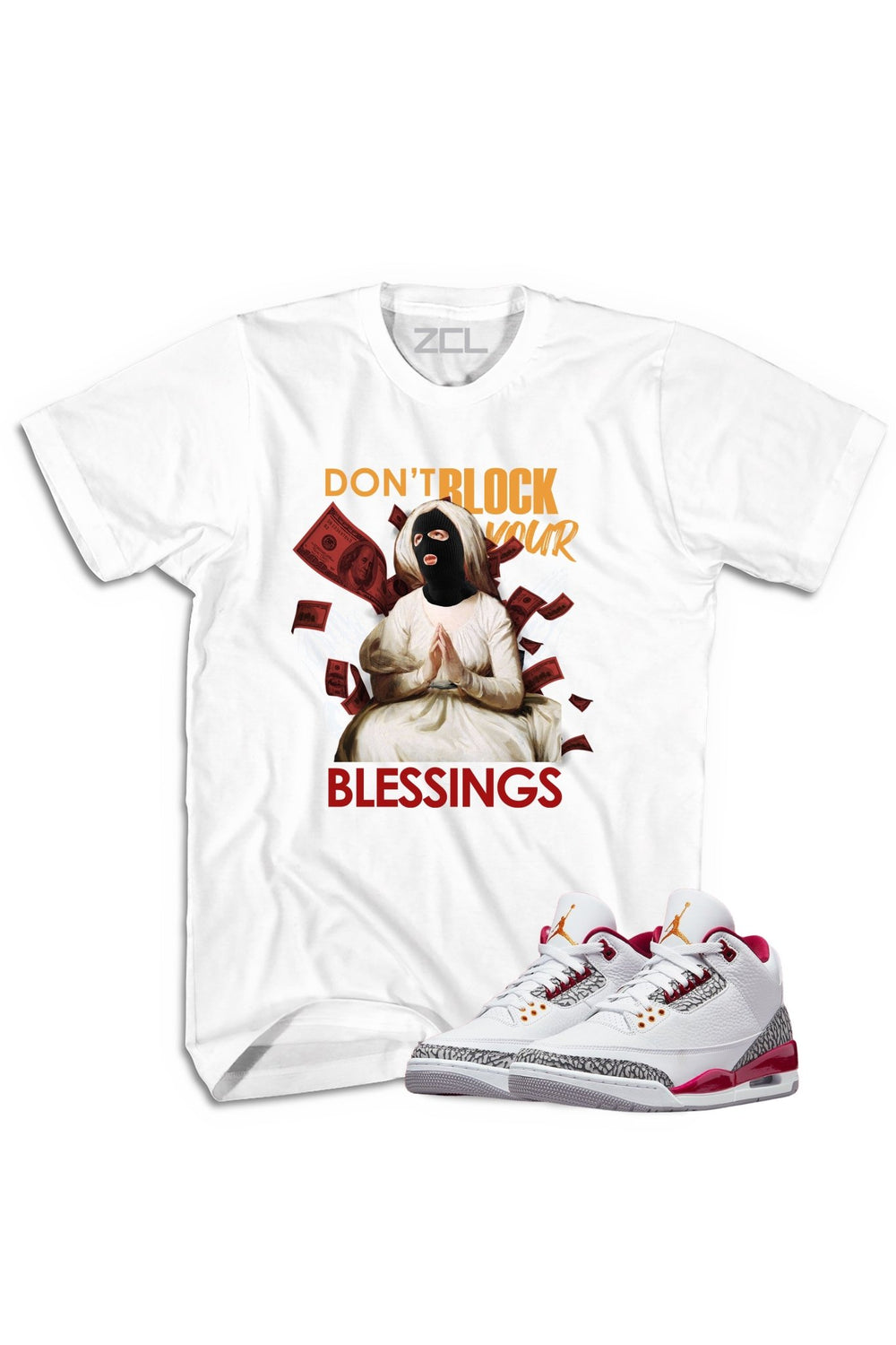 Air Jordan 3 "Don't Block Your Blessings" Tee Cardinal Red - Zamage