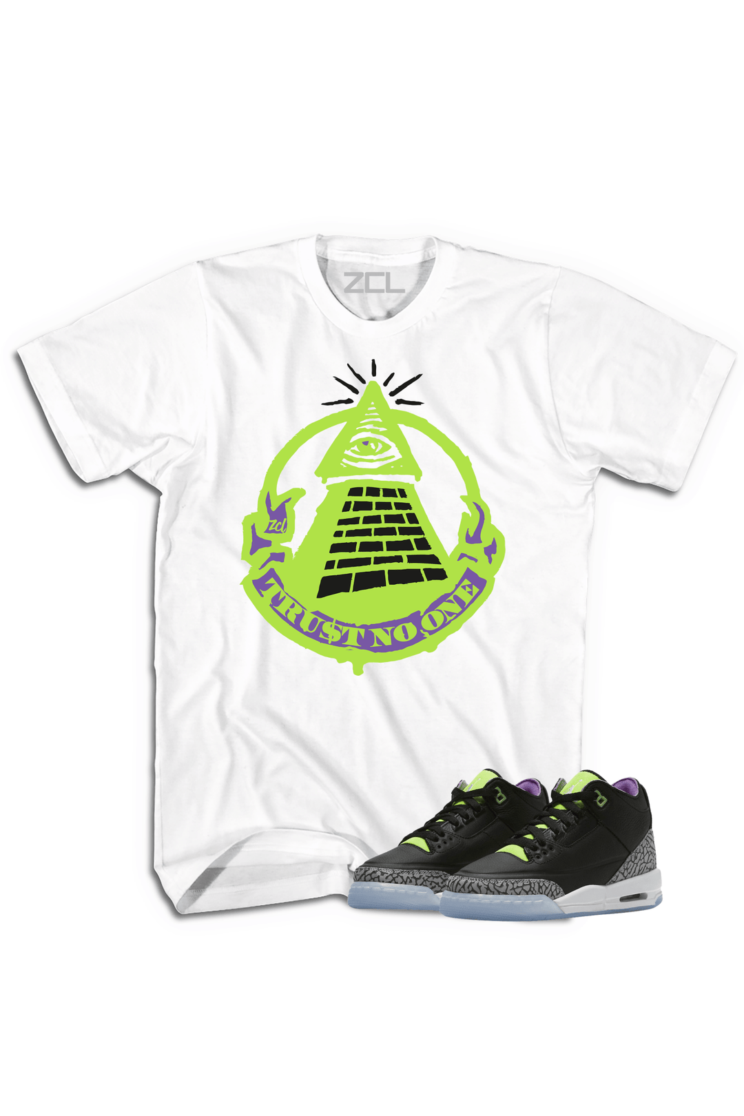Air Jordan 3 GS "Drip Harder" Tee (Electric Green) - Zamage