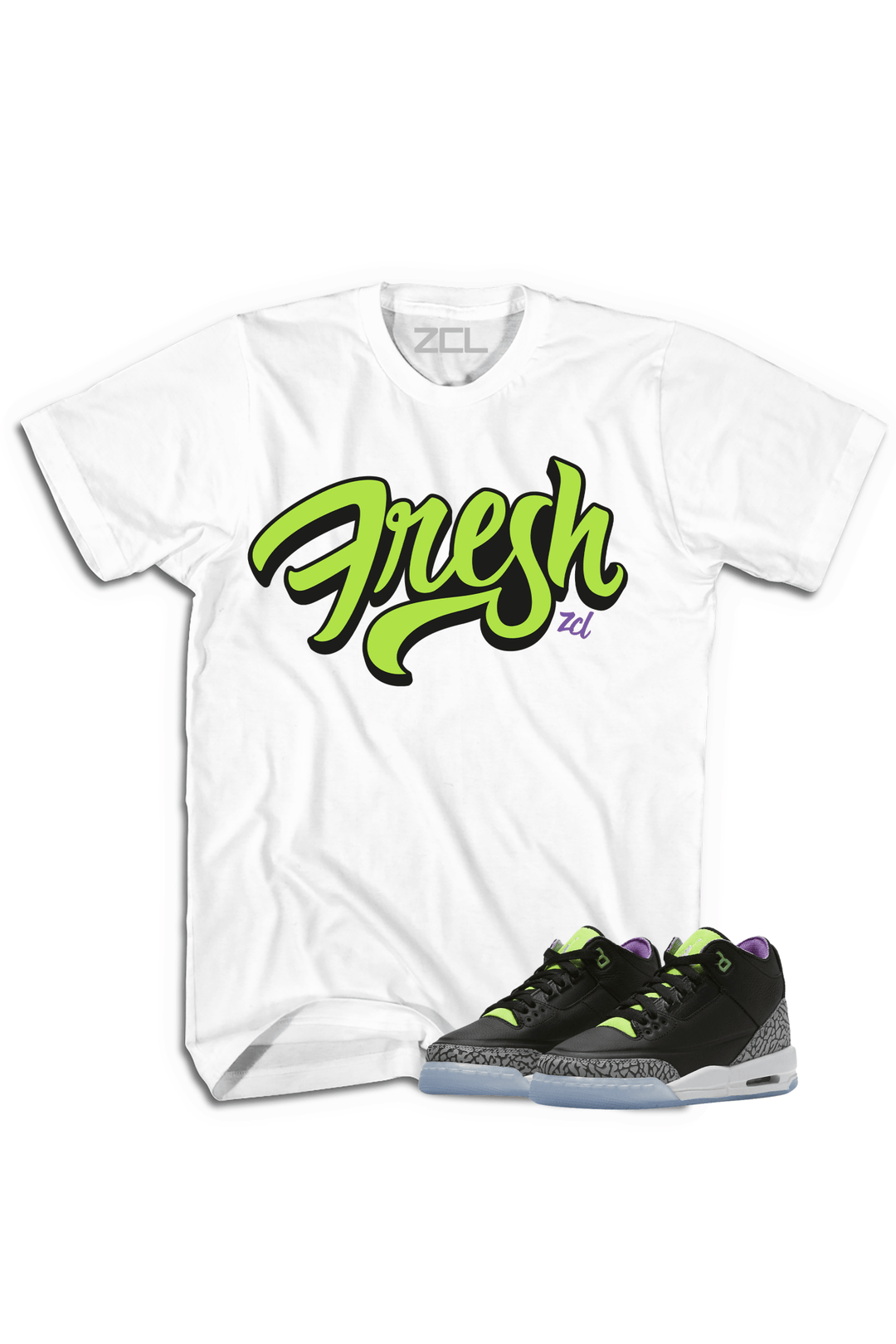 Air Jordan 3 GS "Fresh" Tee (Electric Green) - Zamage