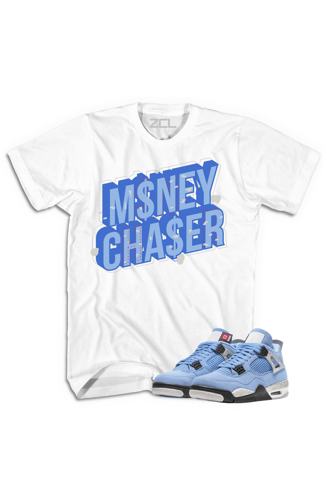 Air Jordan 4 SE "Money Chaser" Tee (University Blue) - Zamage