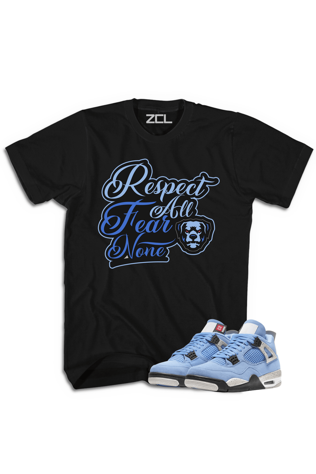 Air Jordan 4 SE "Respect All Fear None" Tee (University Blue) - Zamage