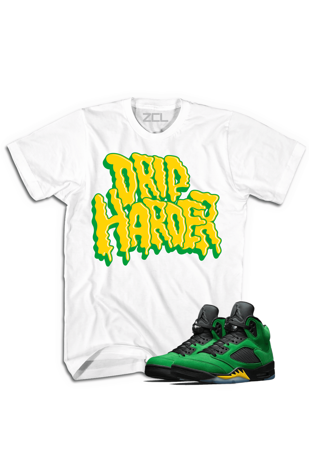 Air Jordan 5 "Drip Harder" Tee (Oregon Apple Green) - Zamage