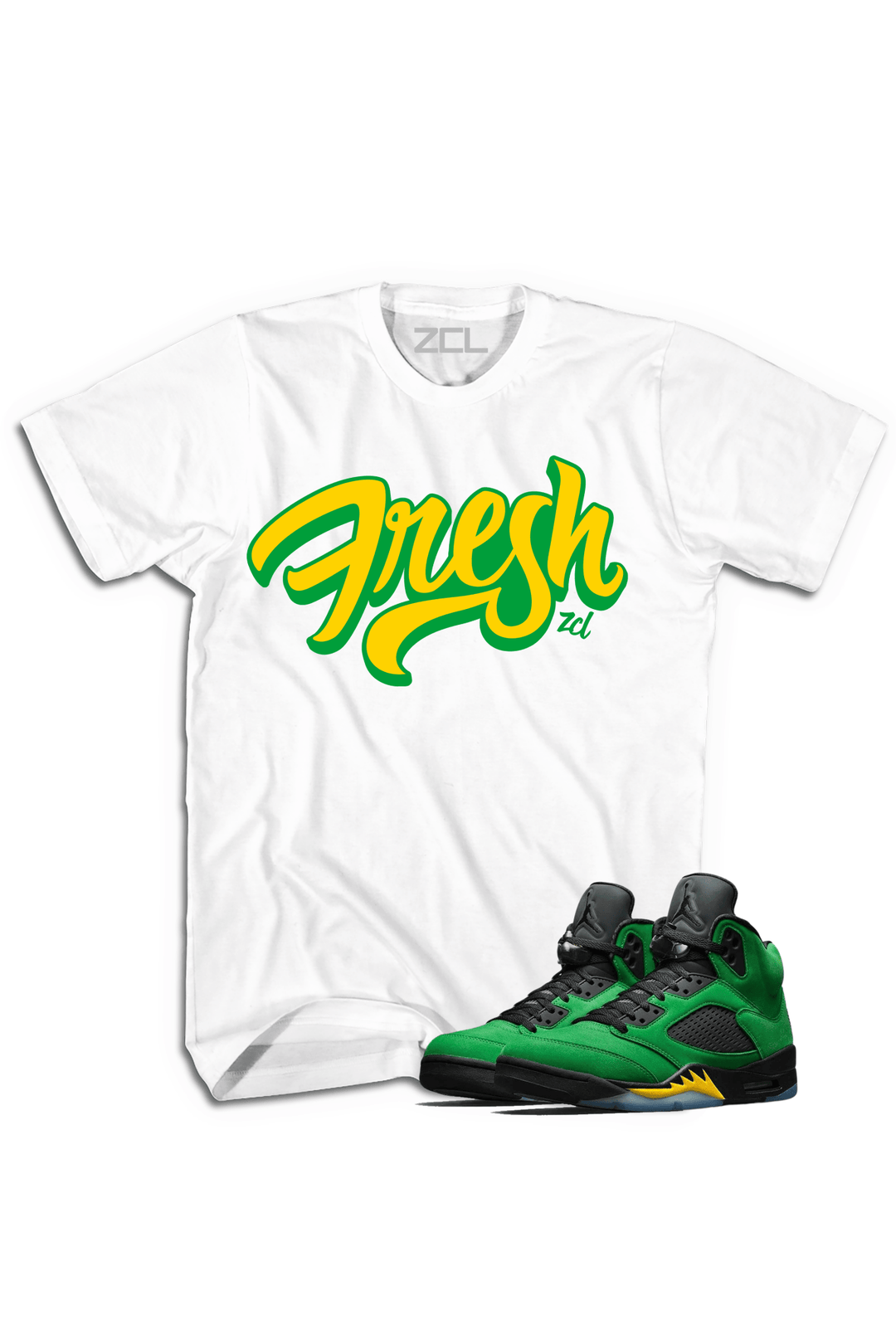Air Jordan 5 "Fresh" Tee (Oregon Apple Green) - Zamage