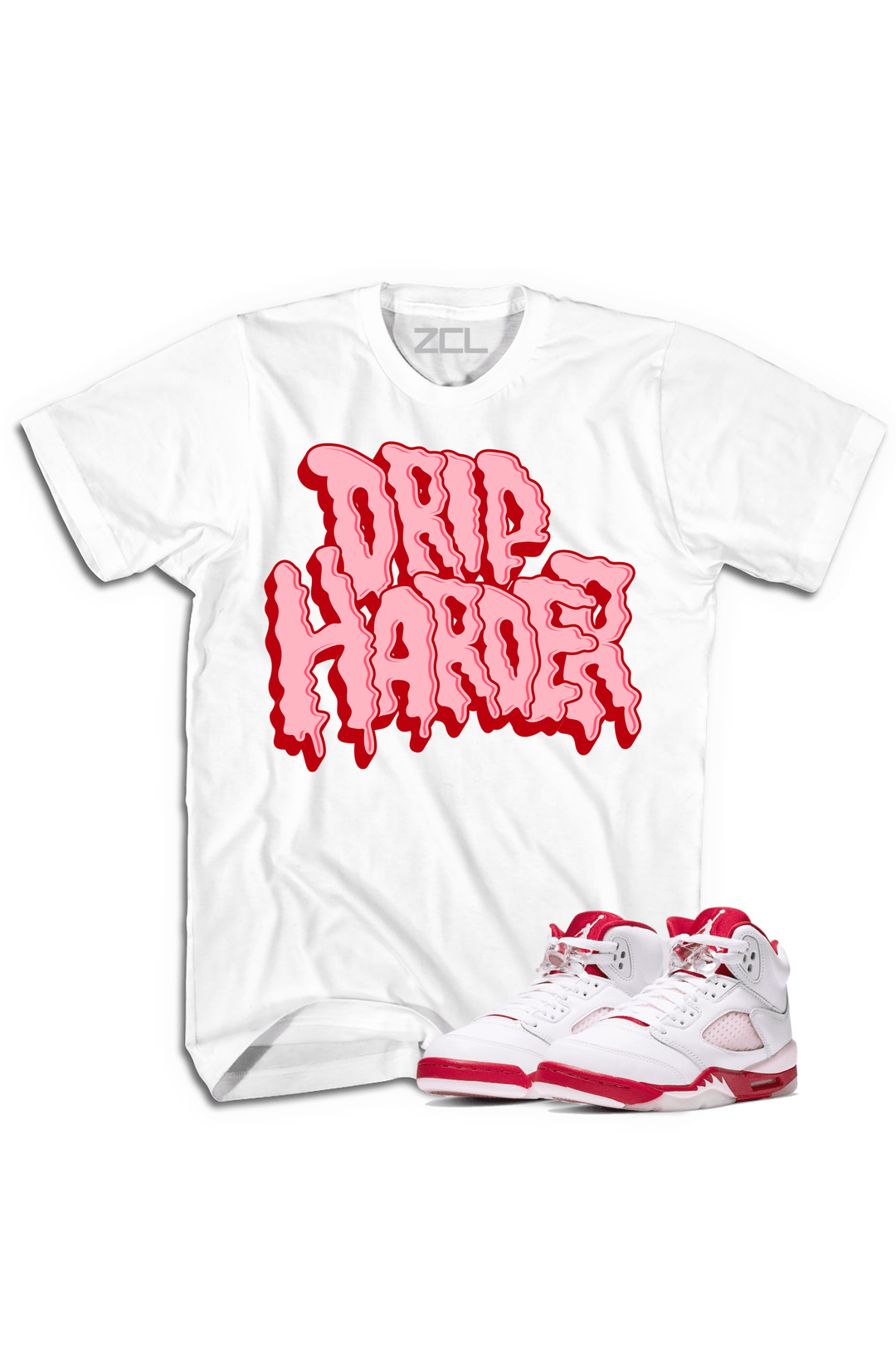 Air Jordan 5 GS "Drip Harder" Tee (Pink Foam) - Zamage