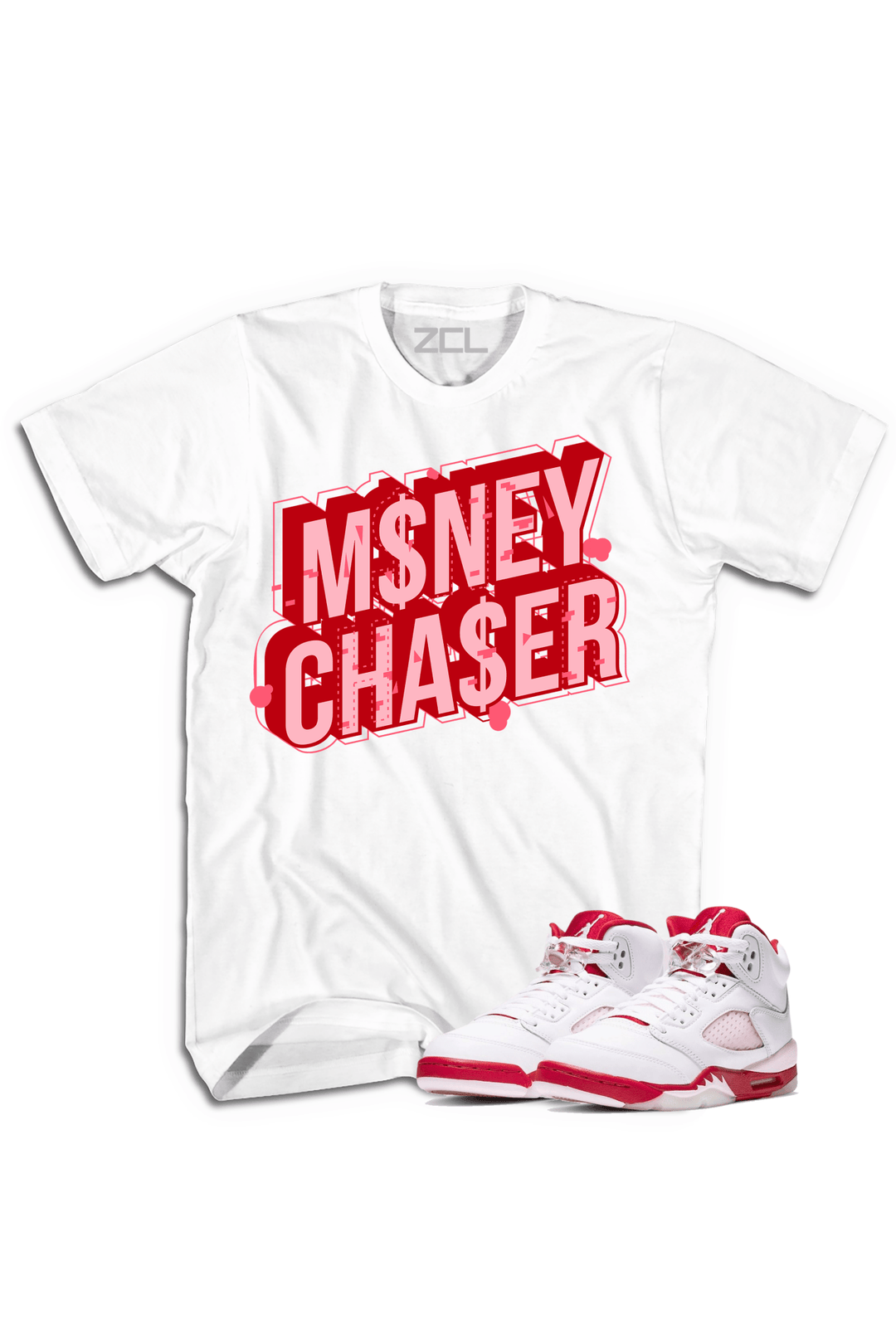 Air Jordan 5 GS "Money Chaser" Tee (Pink Foam) - Zamage