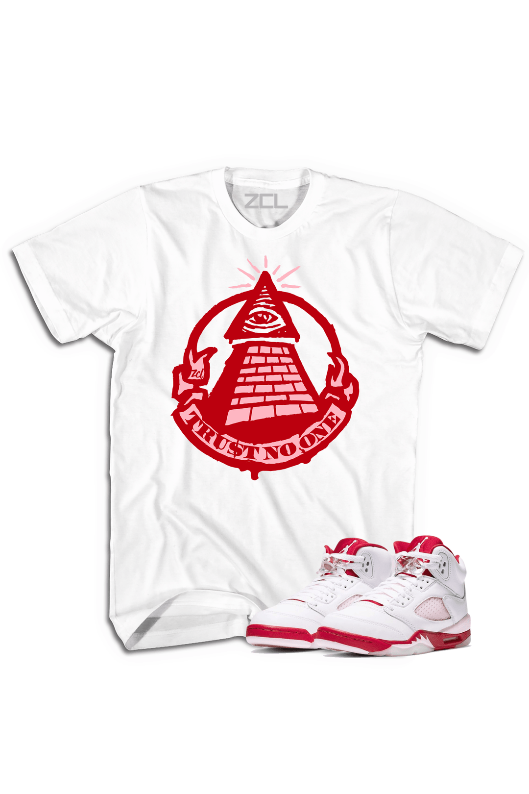 Air Jordan 5 GS "Trust No One" Tee (Pink Foam) - Zamage